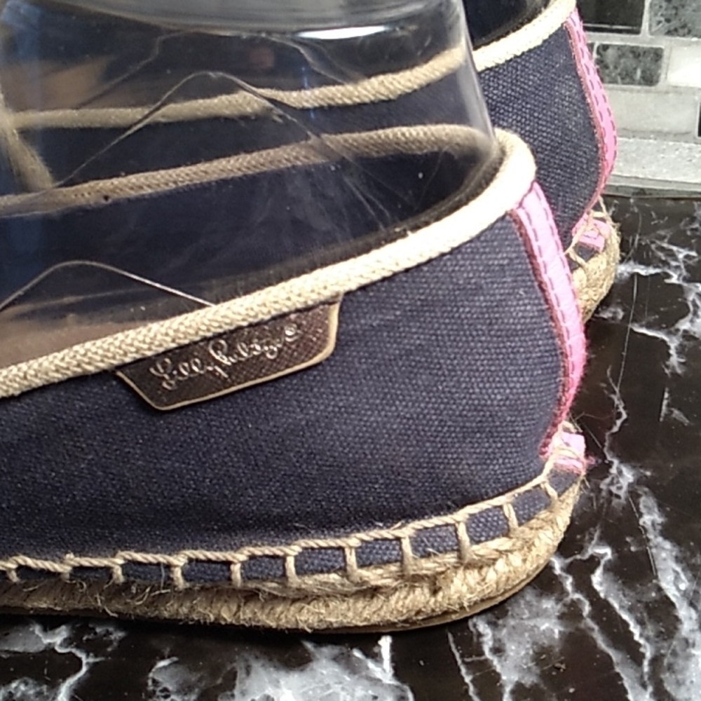 Lilly Pulitzer 6 espadrille canvas beachcomber nautical sea horse SIRENS - Picture 4 of 8